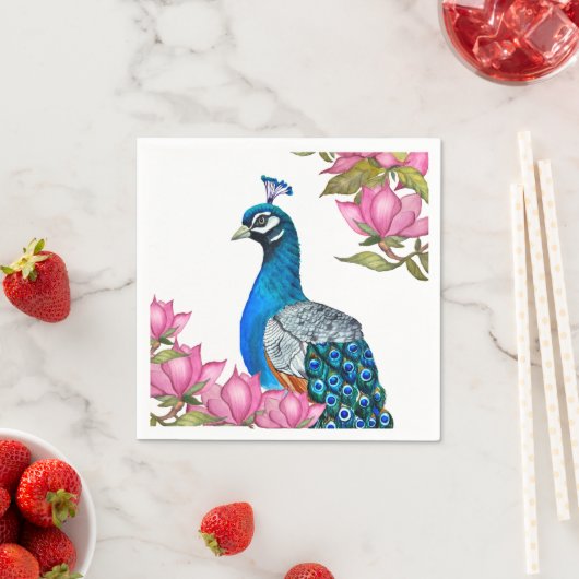 Waterverf pauw servet (Insitu)
