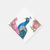 Waterverf pauw servet (Hoek)