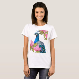 Waterverf pauw t-shirt