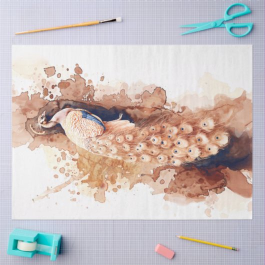  waterverf pauw tissuepapier (Craft)