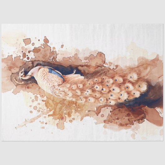  waterverf pauw tissuepapier (Voorkant)