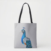 Waterverf pauw tote bag (Voorkant)