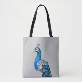 Waterverf pauw tote bag