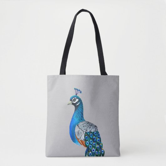 Waterverf pauw tote bag (Voorkant)