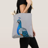 Waterverf pauw tote bag (Dichtbij)