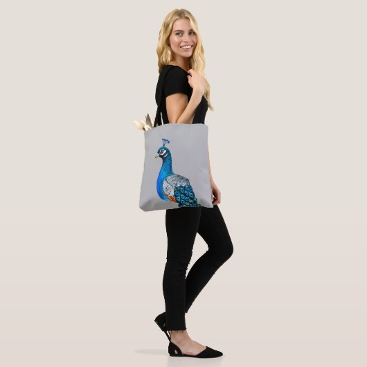 Waterverf pauw tote bag (Op model)