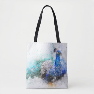 Waterverf Pauw Tote Bag