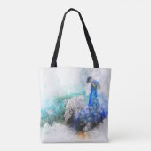 Waterverf Pauw Tote Bag (Achterkant)