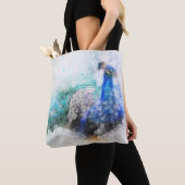 Waterverf Pauw Tote Bag (Dichtbij)