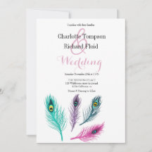 Waterverf pauw veren bruiloft