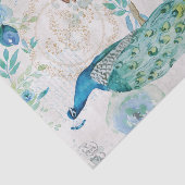 Waterverf pauw, vlinders & blauwe bloemen tissuepapier (Detail)