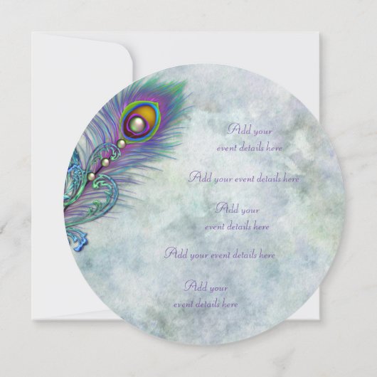 Waterverf  Pauw Wedding Menu Kaart (Achterkant)