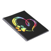 Waterverf Paw en Heart Design Hondenliefhebber Notitieboek (Rechterzijde)