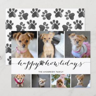 Waterverf Paw Happy Howlidays 7 Foto Pet Feestdagenkaart