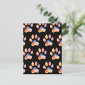 Waterverf Paw Print Achtergrond Briefkaart (Staand voorkant)