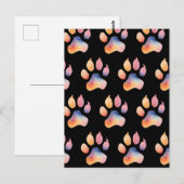 Waterverf Paw Print Achtergrond Briefkaart (Voorkant / Achterkant)
