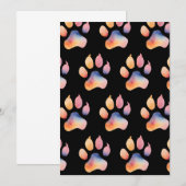 Waterverf Paw Print Achtergrond Kaart (Voorkant / Achterkant)