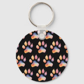 Waterverf Paw Print Achtergrond Sleutelhanger (Voorkant)