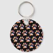 Waterverf Paw Print Achtergrond Sleutelhanger (Achterkant)
