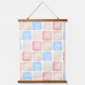 Waterverf Paw Prints & Harten in Dozen Hangend Wandkleed (Voorkant)