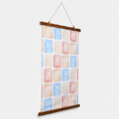 Waterverf Paw Prints & Harten in Dozen Hangend Wandkleed (Gebogen)