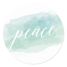 Waterverf Peace Holiday Classic Ronde Sticker