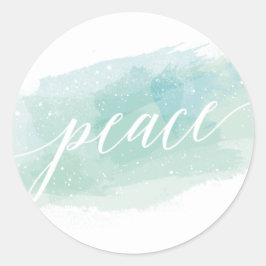 Waterverf Peace Holiday Classic Ronde Sticker