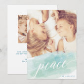 Waterverf Peace Holiday-fotokaarten Feestdagenkaart (Voorkant / Achterkant)
