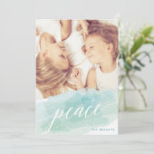 Waterverf Peace Holiday-fotokaarten Feestdagenkaart (Staand voorkant)