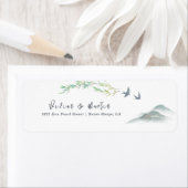 Waterverf Peaceful Green Mountain Retouradres Etiket (Insitu)