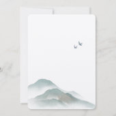 Waterverf Peaceful Woodland Mountain Baby shower Kaart (Achterkant)