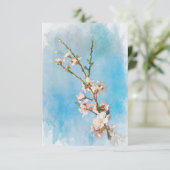 Waterverf Peach Blossom Note Kaart (Staand voorkant)