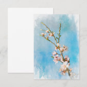 Waterverf Peach Blossom Note Kaart (Voorkant / Achterkant)