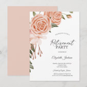 Waterverf Peach Blush Flowers Vrijgezellenfeest Kaart (Voorkant / Achterkant)