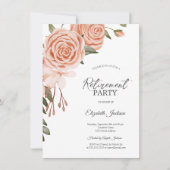 Waterverf Peach Blush Flowers Vrijgezellenfeest Kaart (Voorkant)