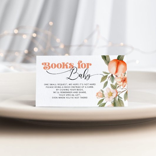 Waterverf Peach boeken voor baby ticket Informatiekaartje