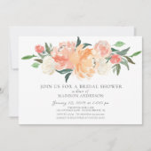 Waterverf Peach & Cream Floral Vrijgezellenfeest Kaart (Voorkant)