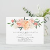 Waterverf Peach & Cream Floral Vrijgezellenfeest Kaart (Staand voorkant)