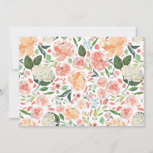 Waterverf Peach & Cream Floral Vrijgezellenfeest Kaart (Achterkant)