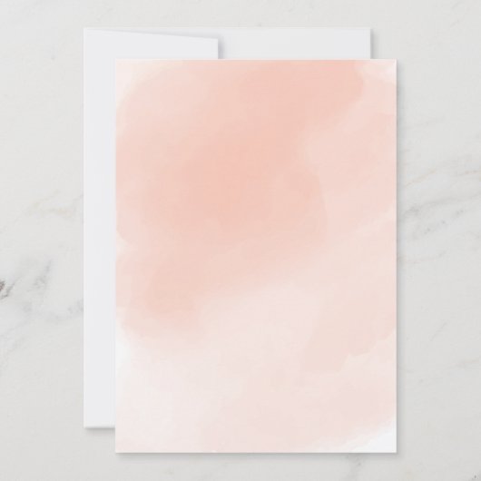 Waterverf Peach en Gold Girl Baptisme Kaart (Achterkant)