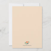 Waterverf Peach Floral 50th Birthday Invitations (Achterkant)