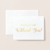 Waterverf Peach Floral Bridal Party Voorstel Folie Kaarten (Voorkant met envelop)