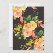 Waterverf Peach Floral najaar Engagement Party Kaart (Achterkant)