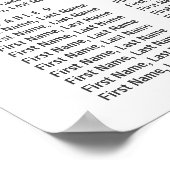 Waterverf Peach Floral Wedding Seating Chart Poster (Hoek)