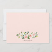 Waterverf Peach Floral Wreatfoto Commune Kaart (Achterkant)