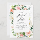 Waterverf Peach Florals Baby shower Brunch Kaart (Voorkant)
