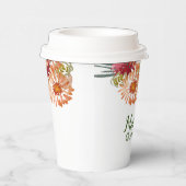 Waterverf Peach Florals Greenery Sweet 16 Quince Papieren Bekers (Rechts)