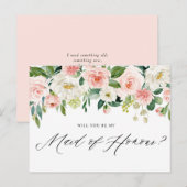 Waterverf Peach Florals is mijn zegen van eer Uitnodiging Briefkaart (Voorkant / Achterkant)