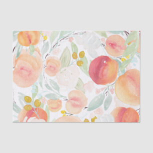 Waterverf Peach Florals Patroonpapier Tissuepapier