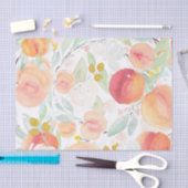 Waterverf Peach Florals Patroonpapier Tissuepapier (Craft)